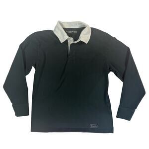Abercrombie and Fitch Kids 13/14 Rugby Shirt Long Sleeves Green White Collar